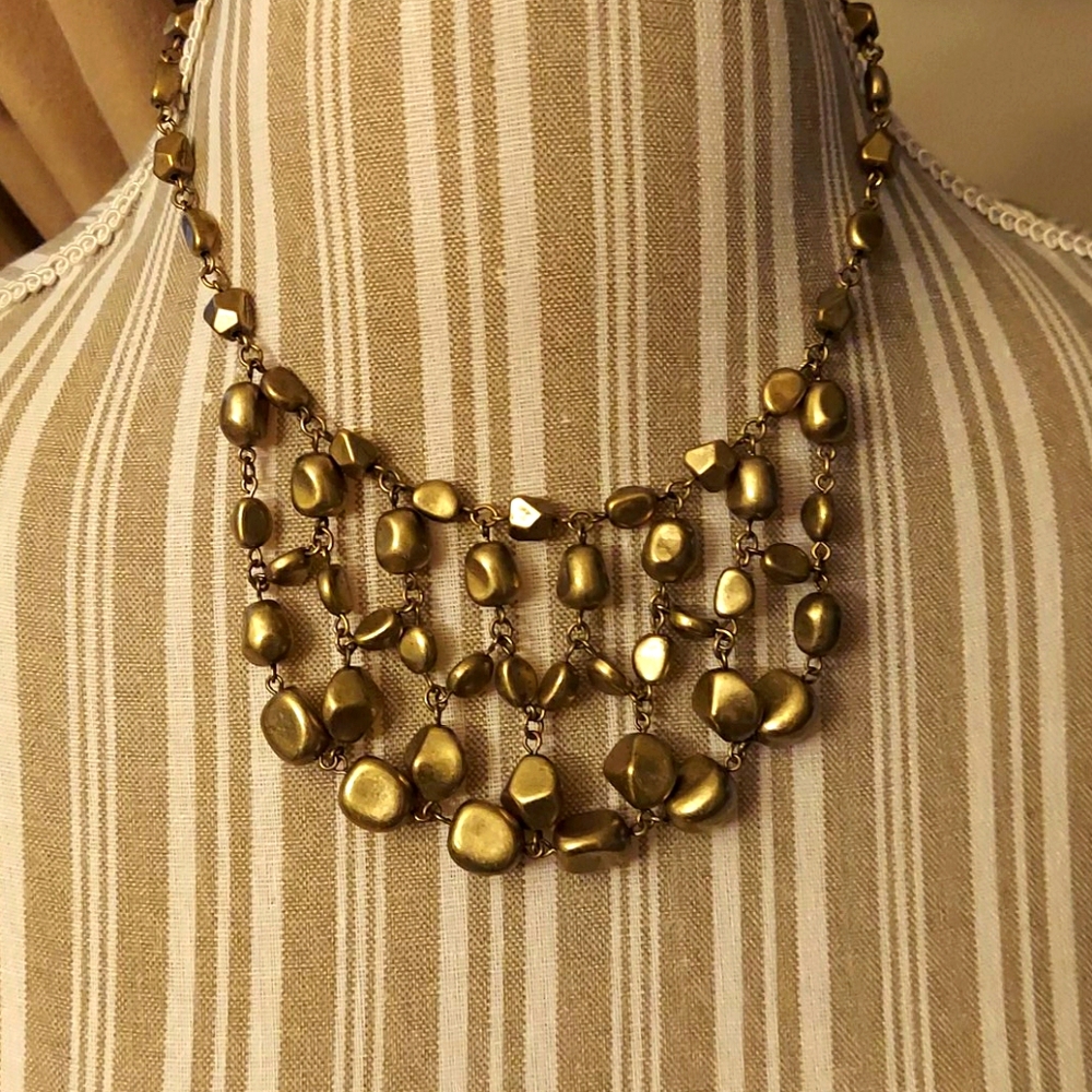 Avon Gold Nugget Bib Necklace